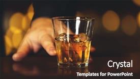  Presentation with whiskey - Beautiful slide deck featuring whiskey glass tumbler in male backdrop and a tawny brown colored foreground