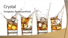  Presentation with whiskey - PPT layouts with whiskey glasses with splash isolated background and a white colored foreground