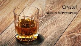  Presentation with whiskey - Presentation design consisting of whiskey in glasses on wooden background and a coral colored foreground