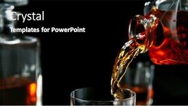  Presentation with liquid - Cool new slide deck with whiskey-liquid-falling-into-glass backdrop and a black colored foreground