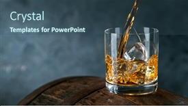  Presentation with freeze - Cool new PPT theme with whiskey-liquid-falling-into-glass backdrop and a ocean colored foreground