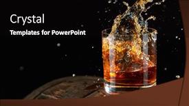 Presentation with freeze - Slide set featuring whiskey-liquid-falling-into-glass background and a black colored foreground
