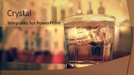 Presentation with liquor - PPT theme having whiskey on the bar background and a yellow colored foreground