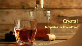  Presentation with whiskey - Colorful slide deck enhanced with whiskey on wooden background backdrop and a tawny brown colored foreground