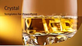  Presentation with whisky - PPT theme having whiskey rum one glass background and a gold colored foreground