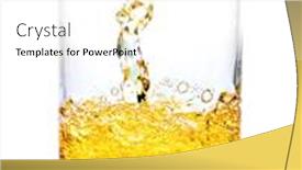  Presentation with rum - Beautiful presentation design featuring whiskey rum or any other golden liquor being poured into a glass on a white background backdrop and a white colored foreground