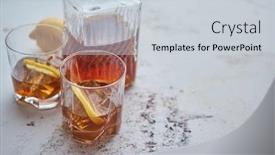  Presentation with whiskey - PPT layouts with whiskey-sour-drink-with-lemon background and a lemonade colored foreground