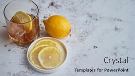 Presentation with whiskey - Colorful slide deck enhanced with whiskey-sour-drink-with-lemon backdrop and a lemonade colored foreground