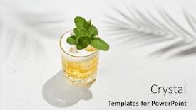  Presentation with alcohol white - Presentation featuring whiskey-sour-in-rocks-glass background and a lemonade colored foreground