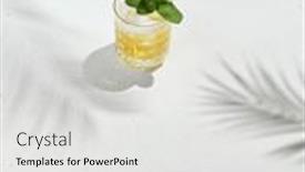  Presentation with alcohol white - Slide set consisting of whiskey-sour-in-rocks-glass background and a light gray colored foreground