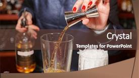  Presentation with bartender - Presentation theme enhanced with whiskey to the mixing glass background and a tawny brown colored foreground