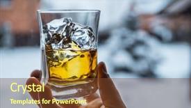  Presentation with winter ice - Presentation design enhanced with whiskey with ice cube background and a tawny brown colored foreground