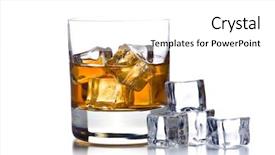  Presentation with glass of whiskey ice - Cool new theme with whiskey with ice in glass backdrop and a white colored foreground