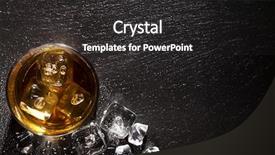  Presentation with gold black - Presentation having whiskey with ice on black background and a dark gray colored foreground