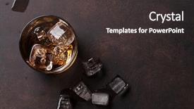  Presentation with whiskey - Beautiful PPT theme featuring whiskey with ice top view backdrop and a dark gray colored foreground