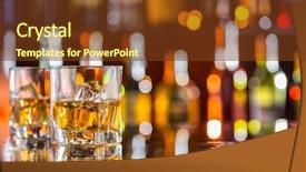  Presentation with whisky - Colorful PPT theme enhanced with whisky glass - whiskey drinks on bar counter backdrop and a tawny brown colored foreground