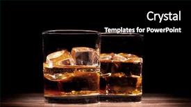  Presentation with whisky - Cool new PPT theme with whisky glass - whiskey drinks on wooden table backdrop and a black colored foreground