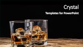  Presentation with whisky - Colorful theme enhanced with whisky glass - whiskey drinks on wooden table backdrop and a black colored foreground