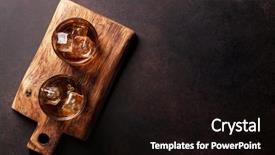  Presentation with whiskey - Colorful theme enhanced with whisky glass - whiskey with ice top view backdrop and a wine colored foreground