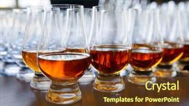  Presentation with whisky - Amazing PPT layouts having whisky or cognac in snifters backdrop and a tawny brown colored foreground