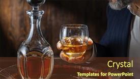  Presentation with whisky - Presentation theme enhanced with whisky-tasting-man-sits background and a tawny brown colored foreground