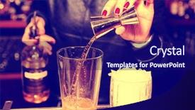  Presentation with whisky - Beautiful slide deck featuring whisky to the mixing glass backdrop and a navy blue colored foreground