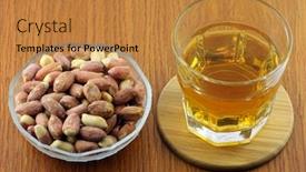  Presentation with whisky - Colorful PPT theme enhanced with whisky with peanuts backdrop and a gold colored foreground