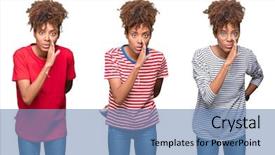  Presentation with african american girl power business - Presentation design with whisper - collage of young beautiful african background and a  colored foreground