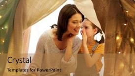  Presentation with happy kids - Colorful theme enhanced with whisper - family hygge and people concept backdrop and a coral colored foreground