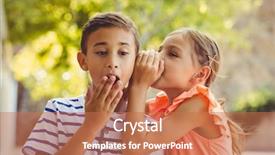  Presentation with secret - Colorful PPT theme enhanced with whisper - girl whispering a secret backdrop and a coral colored foreground