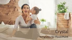  Presentation with loving mom - Cool new presentation theme with whisper - happy loving family mother backdrop and a coral colored foreground