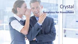  Presentation with office - Presentation theme with whisper - secretive business colleagues whispering background and a  colored foreground