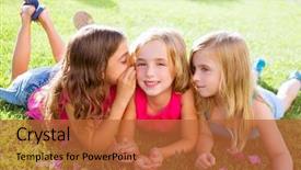  Presentation with children playing - Presentation design with near cologne in spring 2016 background and a gray colored foreground.