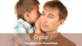  Presentation with prodigal son - Colorful presentation design enhanced with whisper game - portrait of dad and son backdrop and a red colored foreground