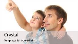  Presentation with octopus on isolated white - Colorful slides enhanced with whisper game - portrait of dad and son backdrop and a lemonade colored foreground