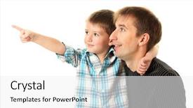  Presentation with brown sugar isolated on white - Slides featuring whisper game - portrait of dad and son background and a white colored foreground