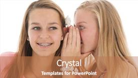  Presentation with teen girls - Amazing PPT layouts having whispering gossip with good news backdrop and a coral colored foreground