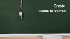  Presentation with whistle - Audience pleasing slides consisting of whistle on blackboard background backdrop and a tawny brown colored foreground