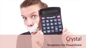  Presentation with fraud - Amazing PPT theme having whistleblower - woman with calculator in fraud backdrop and a lemonade colored foreground