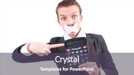  Presentation with fraud - Beautiful theme featuring whistleblower - woman with calculator in fraud backdrop and a dark gray colored foreground