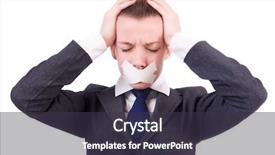  Presentation with censorship - Presentation having whistleblower - young woman in censorship concept background and a  colored foreground