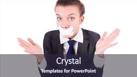  Presentation with censorship - Slide deck consisting of whistleblower - young woman in censorship concept background and a  colored foreground