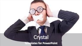  Presentation with censorship - Amazing presentation theme having whistleblower - young woman in censorship concept backdrop and a  colored foreground