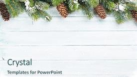  Presentation with white snow - Colorful theme enhanced with white - christmas wooden background with snow backdrop and a sky blue colored foreground