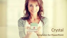  Presentation with white house - PPT theme consisting of white - real estate loan background and a soft green colored foreground