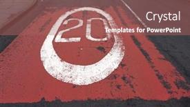  Presentation with limit - Amazing PPT theme having white-20-mph-speed-limit backdrop and a coral colored foreground