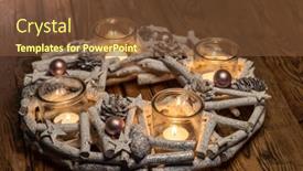  Presentation with christmas advent - Slides with white-advent-christmas-wreath background and a tawny brown colored foreground