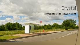  Presentation with bus stop - Slides having white-advertisement-mock-up background and a light gray colored foreground