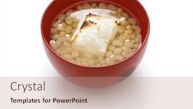  Presentation with rice cake - Slide set with white-adzuki-zenzai-sweet-beans background and a coral colored foreground