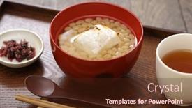  Presentation with rice cake - PPT layouts featuring white-adzuki-zenzai-sweet-beans background and a wine colored foreground